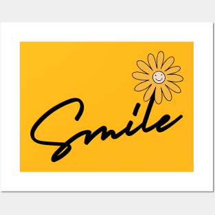 Keep Smile And Be Happy Flower Posters and Art